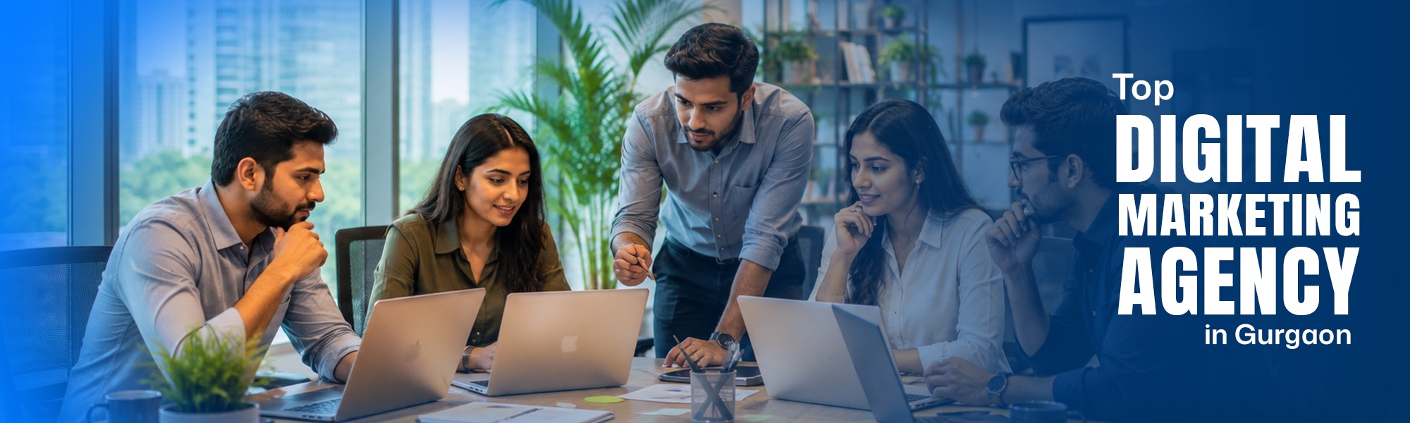 Team at a top digital marketing agency in Gurgaon planning online marketing strategies
